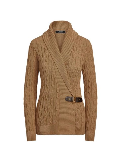 Lauren Ralph Lauren cable-knit buckled cardigan - Neutrals - zdjęcie produktu nr 1