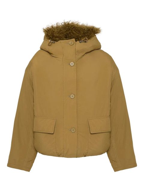 Yves Salomon lambshearling-trimmed down jacket - Brown - zdjęcie produktu nr 1