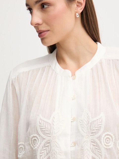 Hoss Intropia koszula bawełniana damska kolor biały regular 6282669