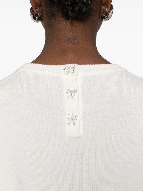 Maje bow-detail sweater - Neutrals