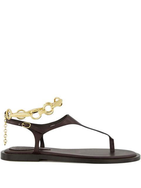 ZIMMERMANN Wild chain-embellished leather sandals - Brown - zdjęcie produktu nr 1