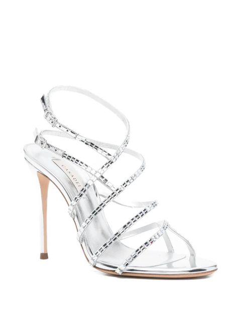 Casadei 80mm Starsway Cage crystal-embellished stiletto pumps - Silver - zdjęcie produktu nr 2