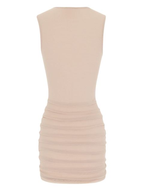 Saint Laurent ruched mini dress - Neutrals