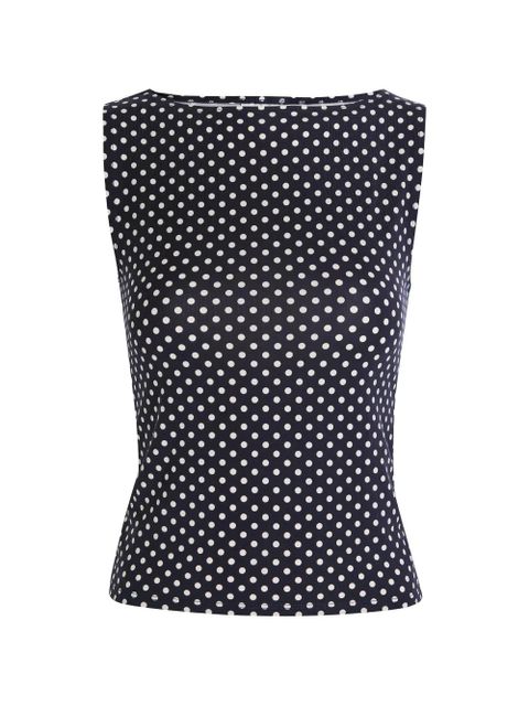 Reformation dusk knitted polka-dot top - Blue - zdjęcie produktu nr 1