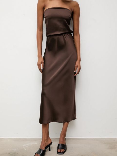 Answear.LAB top i spódnica damski kolor brązowy