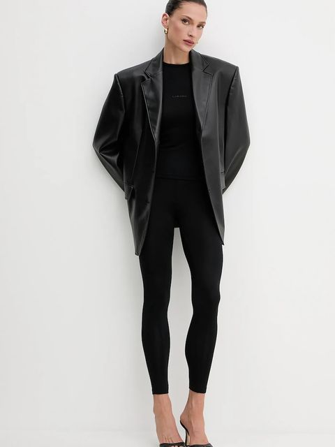 La Mania spodnie damskie kolor czarny gładkie TONIC.LEGGINSY