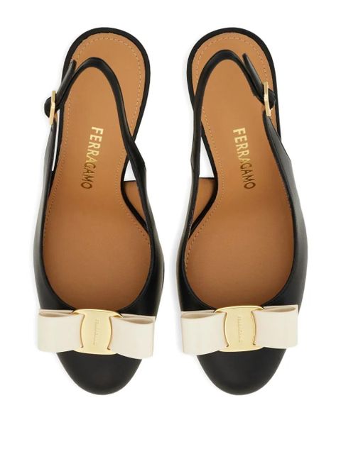 Ferragamo 90mm bow slingback pumps - Black