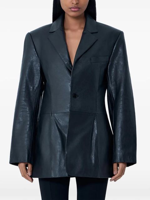 Alexander Wang leather single-breasted blazer - Black - zdjęcie produktu nr 1