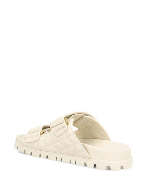 Miu Miu quilted logo sandals - Neutrals