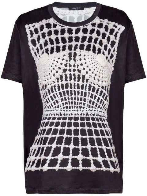 Balmain trompe l'oeil-print T-shirt - Black - zdjęcie produktu nr 1