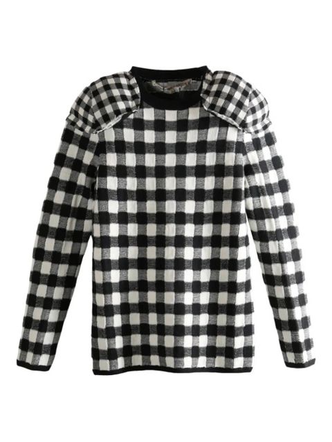Comme Des Garçons gingham padded-shoulder jumper - Black - zdjęcie produktu nr 1