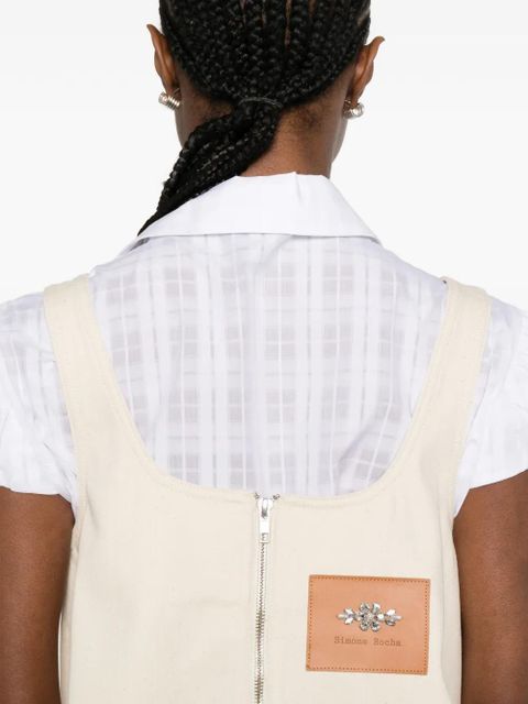 Simone Rocha embellished A-line mini dress - Neutrals