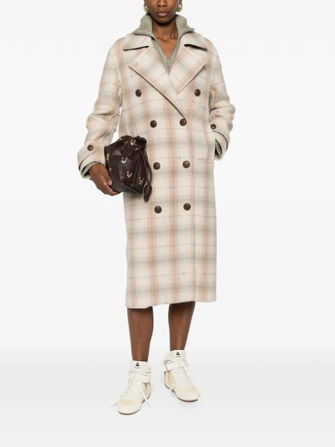 LOEWE double-breasted check-print coat - Neutrals - zdjęcie produktu nr 2
