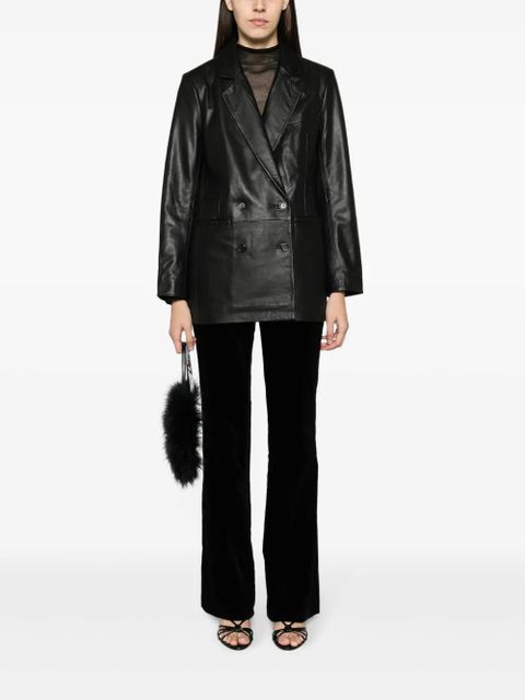 Reformation Veda Dalia leather blazer - Black