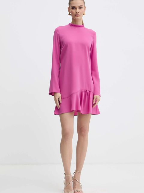 Pinko sukienka kolor różowy mini rozkloszowana 105676 A2QW - zdjęcie produktu nr 2