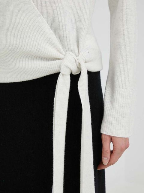 Dkny sweter wełniany damski kolor beżowy lekki