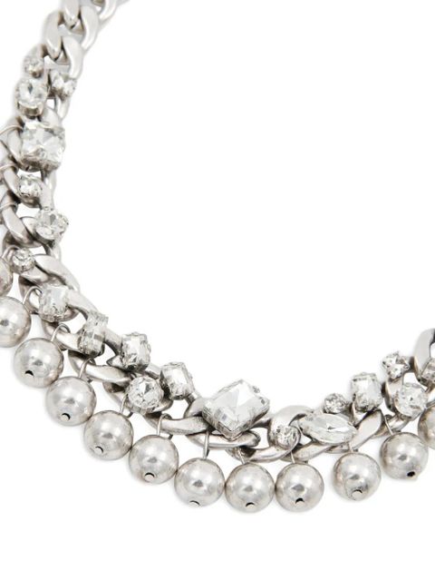 Essentiel Antwerp rhinestone-embellished curb-chain necklace - Silver