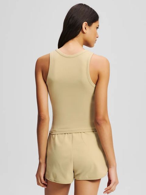 Karl Lagerfeld szorty HOTEL KARL damskie kolor beżowy z aplikacją medium waist A3W44007 - zdjęcie produktu nr 2