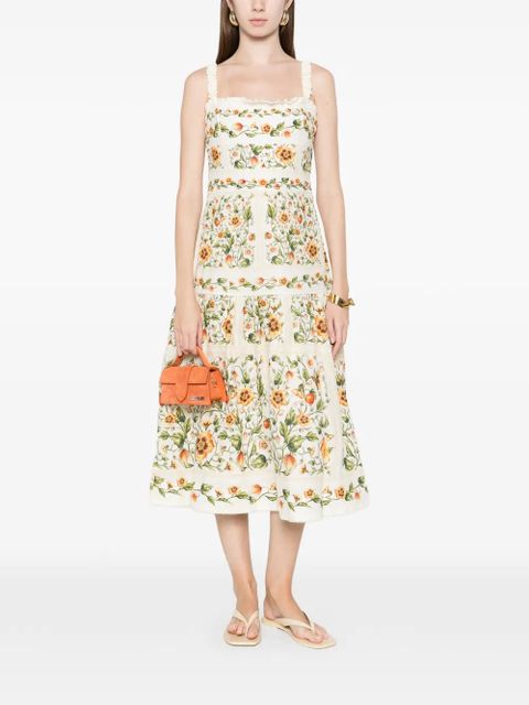 Agua By Agua Bendita Nispero Uchuva strappy floral midi dress - Neutrals - zdjęcie produktu nr 2