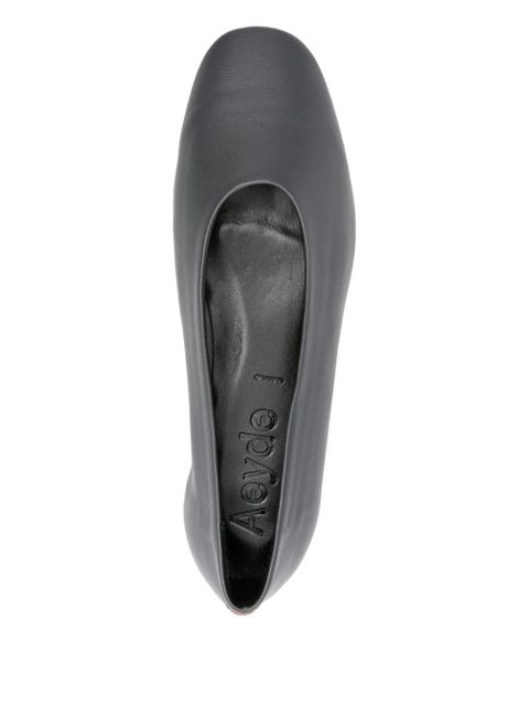 Aeyde pointed-toe leather flats - Grey