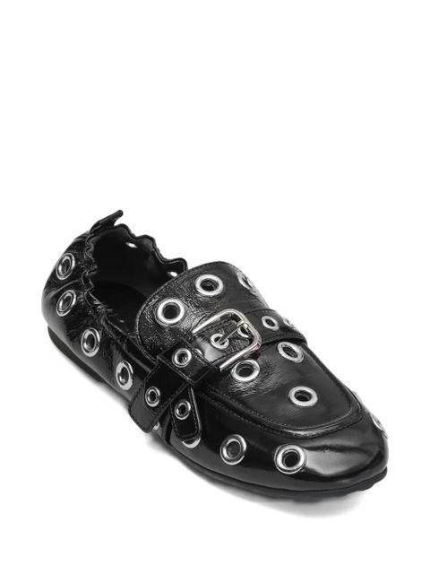 Marc Jacobs grommet-detail buckle leather loafers - Black