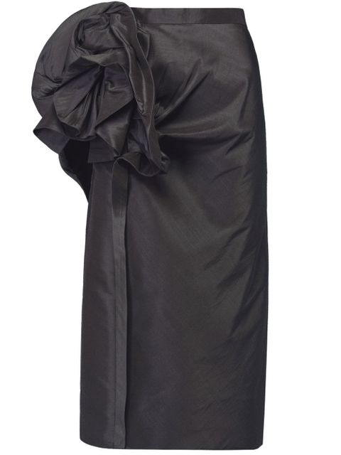 Maison Margiela moiré-effect ruffled midi skirt - Black - zdjęcie produktu nr 1