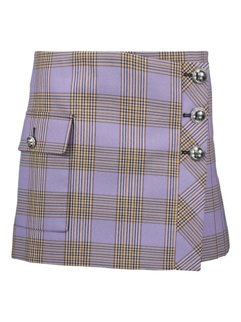Rabanne checked pleated skirt - Purple - zdjęcie produktu nr 1