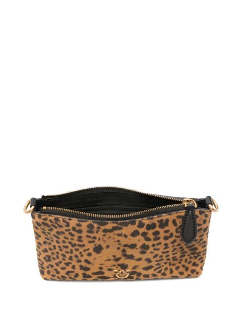 PINKO small leopard-print clutch bag - Brown