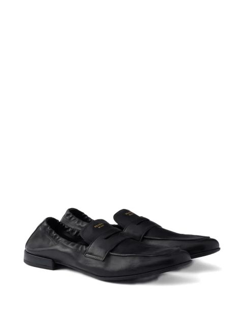 Prada Shuffle antiqued screen-printed-logo loafers - Black - zdjęcie produktu nr 2