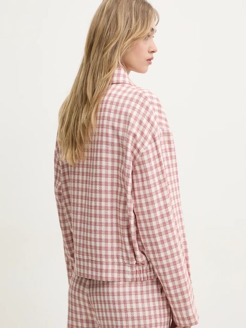 Moschino Jeans kurtka z domieszką wełny kolor czerwony przejściowa 0603 3226 - zdjęcie produktu nr 2