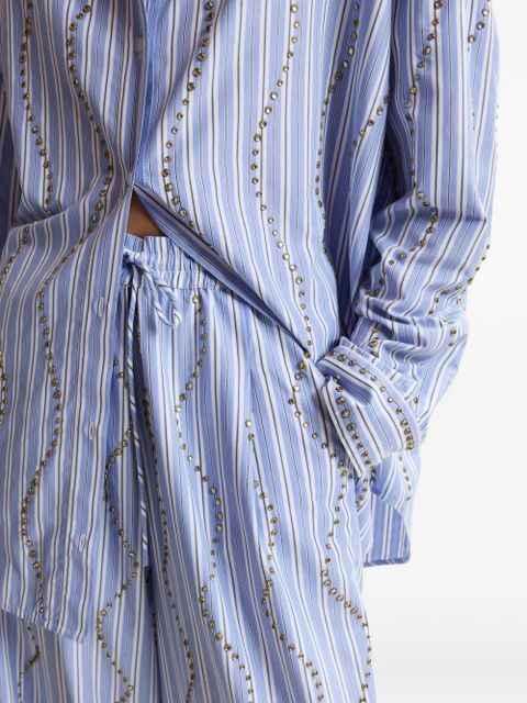Essentiel Antwerp Jendall rhinestone-embellished striped trousers - Blue