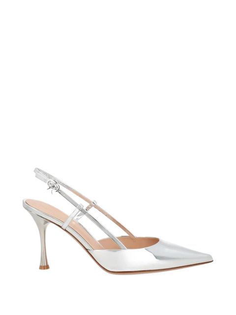 Gianvito Rossi Ascent pointed leather pumps - Silver - zdjęcie produktu nr 1