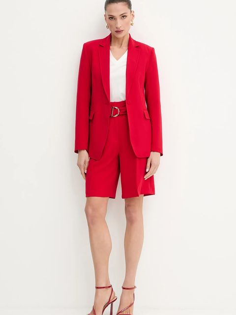 Morgan szorty damskie kolor czerwony gładkie high waist SHESTY.F