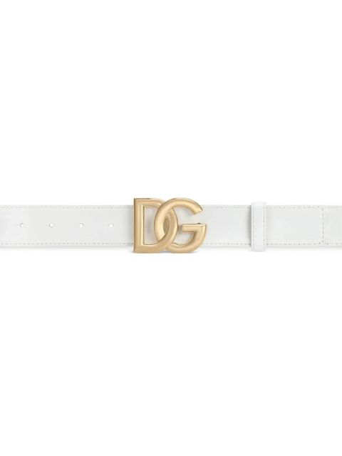 Dolce & Gabbana DG-logo leather belt - White