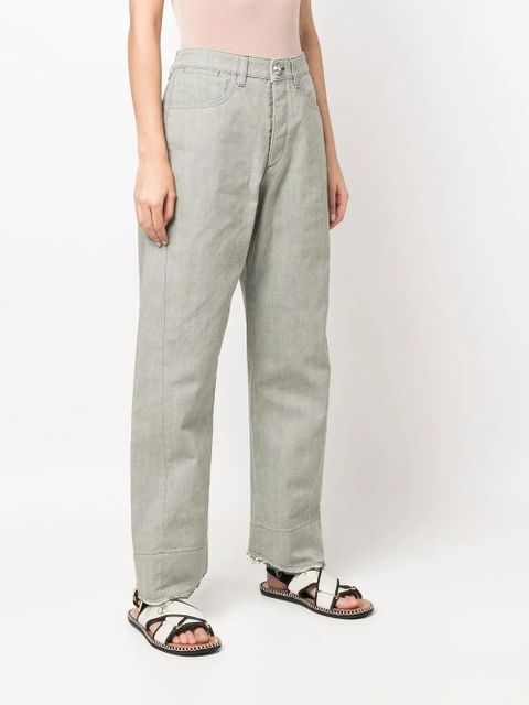 Jil Sander high-rise wide-leg trousers - Green