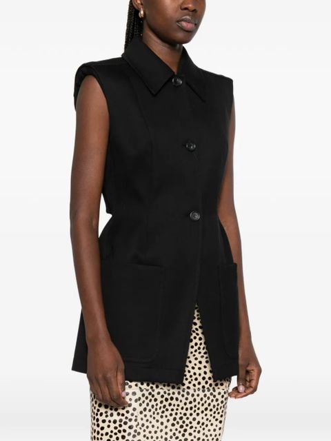 Sportmax Spxgabarra button sleeveless gilet - Black