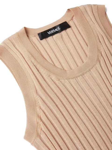Versace ribbed sleeveless top - Neutrals
