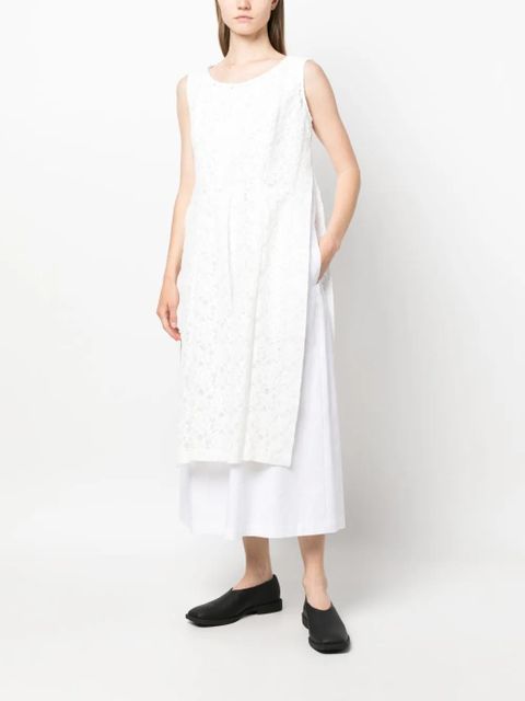 Comme Des Garçons lace-overlay midi dress - White - zdjęcie produktu nr 2