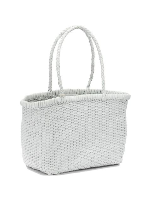 DRAGON DIFFUSION small woven leather shoulder bag - White