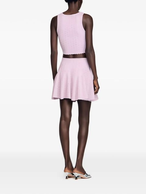 SANDRO mini elasticated-waistband skirt - Purple