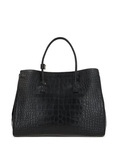 Balenciaga Hampton Carry All crocodile-effect-leather tote bag - Black