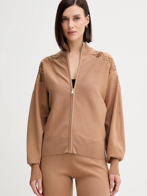 Twinset kardigan damski kolor brązowy lekki 252TP3405 - zdjęcie produktu nr 1