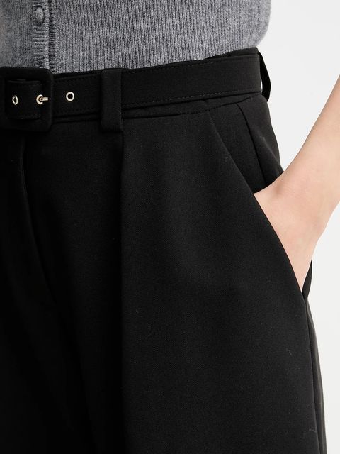 Simona Corsellini szorty damskie kolor czarny gładkie high waist A25CPPA01701