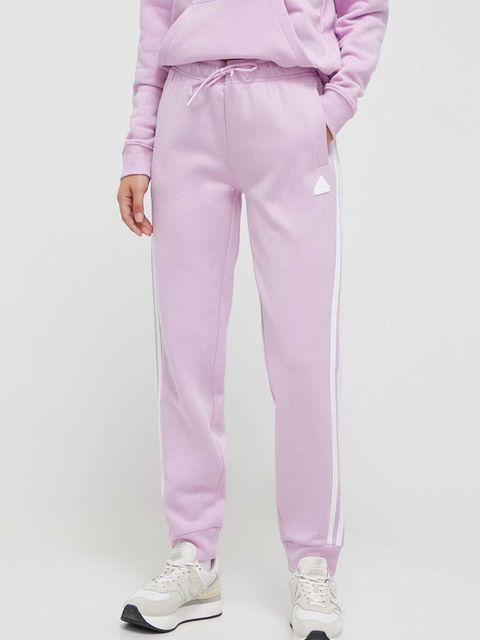 adidas spodnie dresowe kolor różowy z aplikacją