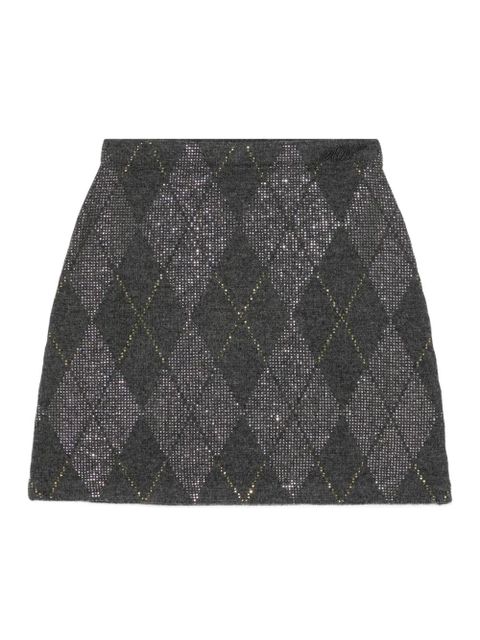 Alexander Wang argyle-motif A-line skirt - Grey - zdjęcie produktu nr 1