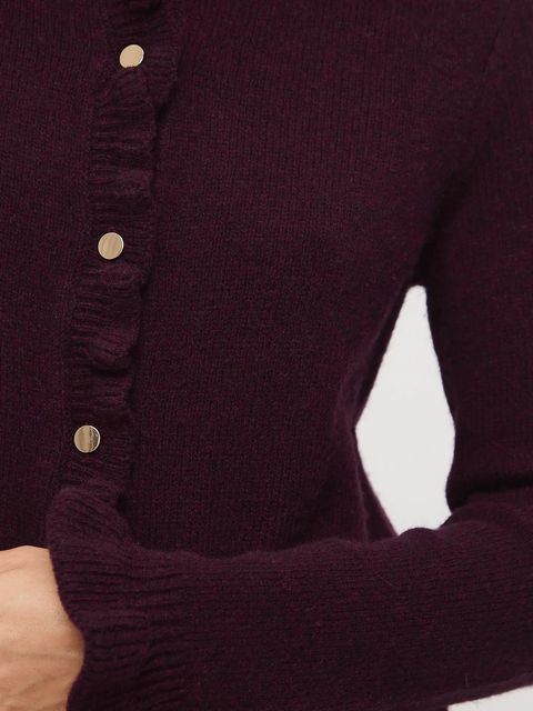 Medicine kardigan z wełną damskie kolor bordowy