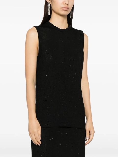 TOM FORD sequin-embellished ribbed tank top - Black