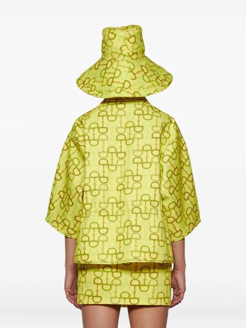 Gucci horsebit-print jacket - Green