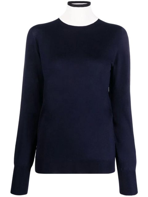 Jil Sander contrast-neck long-sleeved jumper - Blue - zdjęcie produktu nr 1