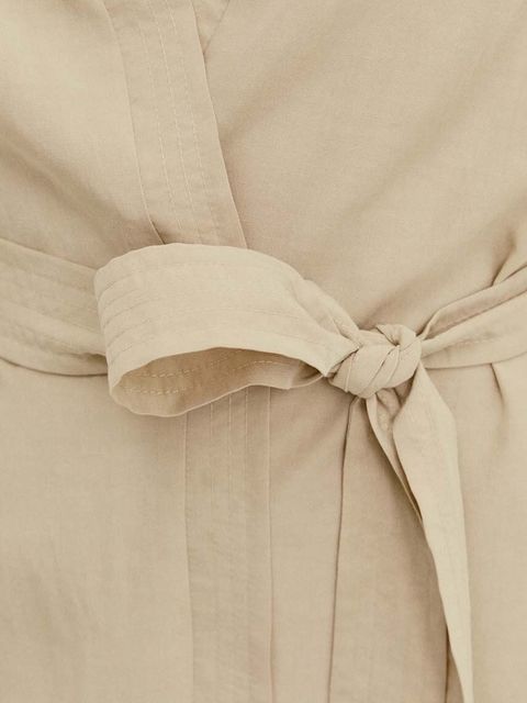 Answear.LAB sukienka z lnem kolor beżowy mini prosta